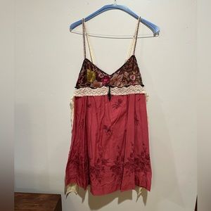 Vintage Free People silk & cotton dress